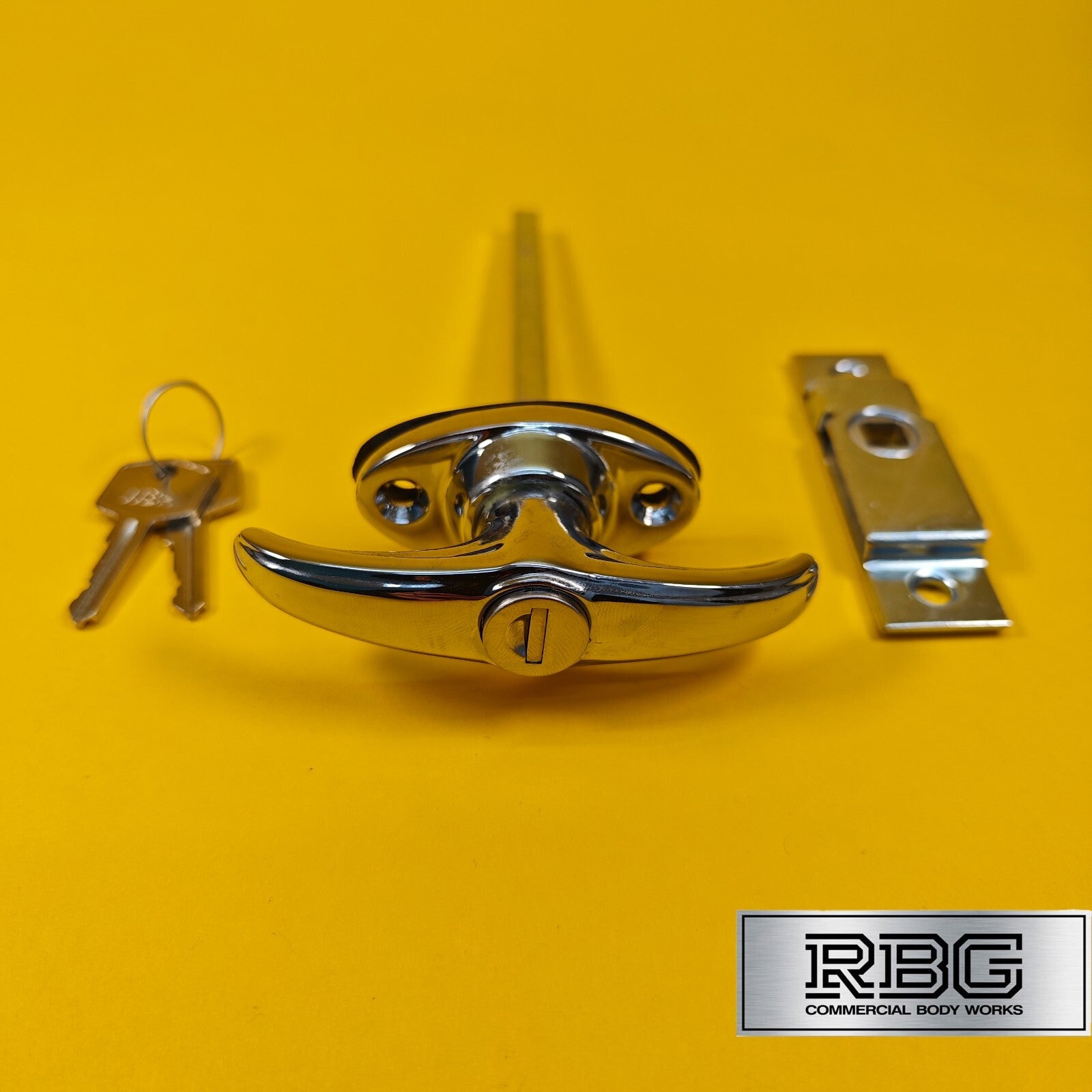 Chrome T Handle & Budget Lock Set Lever Latch for Trailer Horsebox Caravan UK