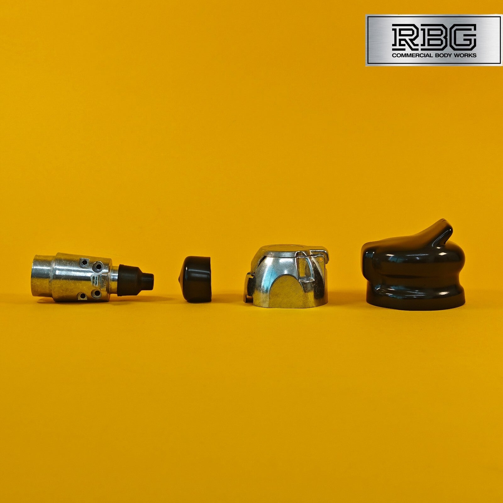 Aluminium Socket & Plug + PVC Socket & Plug Covers SET 7 Pin 12N Type Trailer