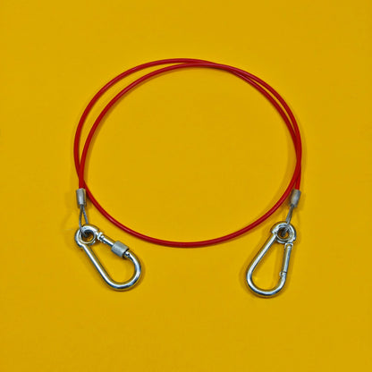Breakaway Cable Red PVC 1m x 2mm for Trailer Caravan Carabiner Brake Cable UK