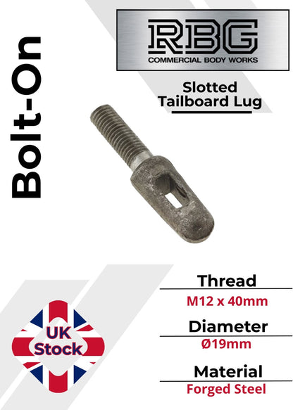 2x Flat Sword Cotter Pin & Chain + BOLT-ON Lugs / Pegs Trailer Truck Tail Gates
