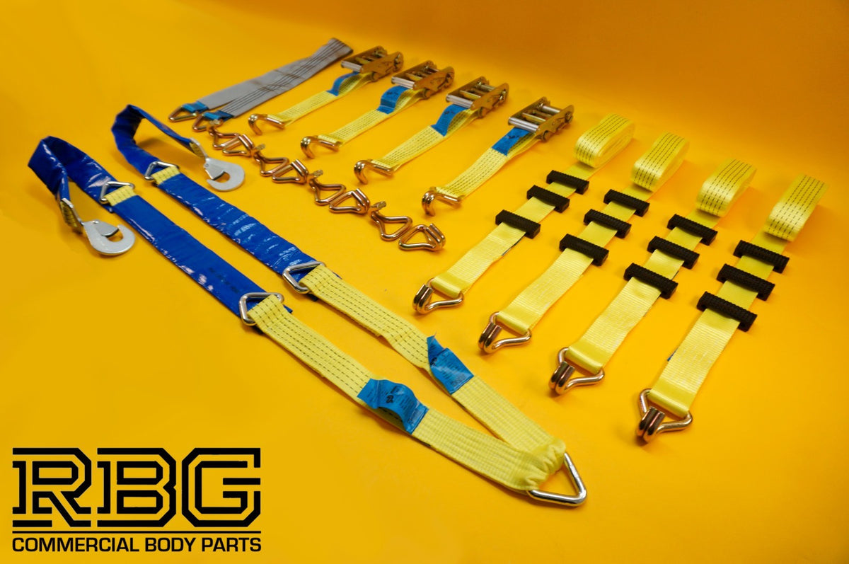 Winching Assistance Strap + 4x Over Wheel Ratchet Strap 5t + Axle Recovery Strap