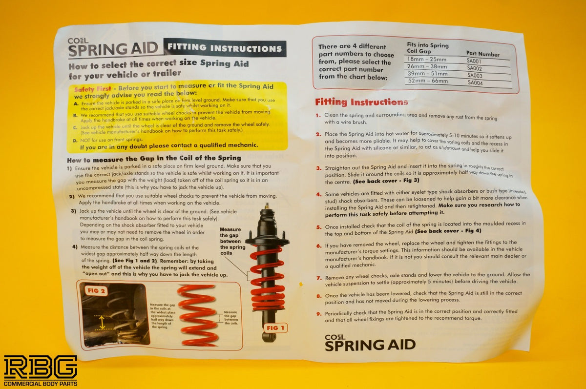 Coil Spring Aid Assister 18mm–25mm Gap Towing Suspension Support Car Caravan