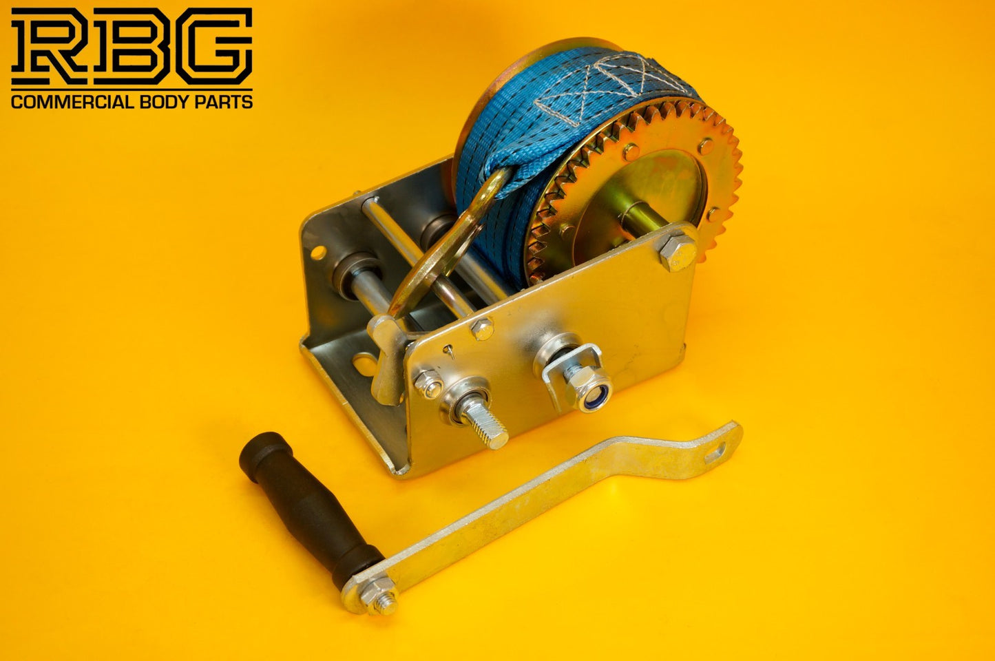 Manual Hand Winch 2000lb + Strap 10m & Hook Trailer Caravan Boat Winch Marine