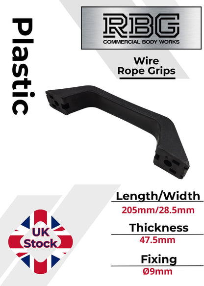 Door Grab Handle Black Plastic for Trailer Horsebox & Caravan Camper Van