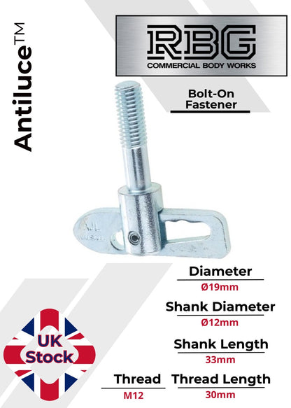 Antiluce™ Fasteners, Z/P Drop Lock Horsebox, Trailer, Pickup Tailgate Anti-Luce
