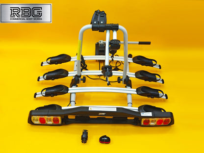 Cycle Carrier 4 Bikes Towball Mounted 60kg Car Rear Tow Bar Ball Tilting Rack UK