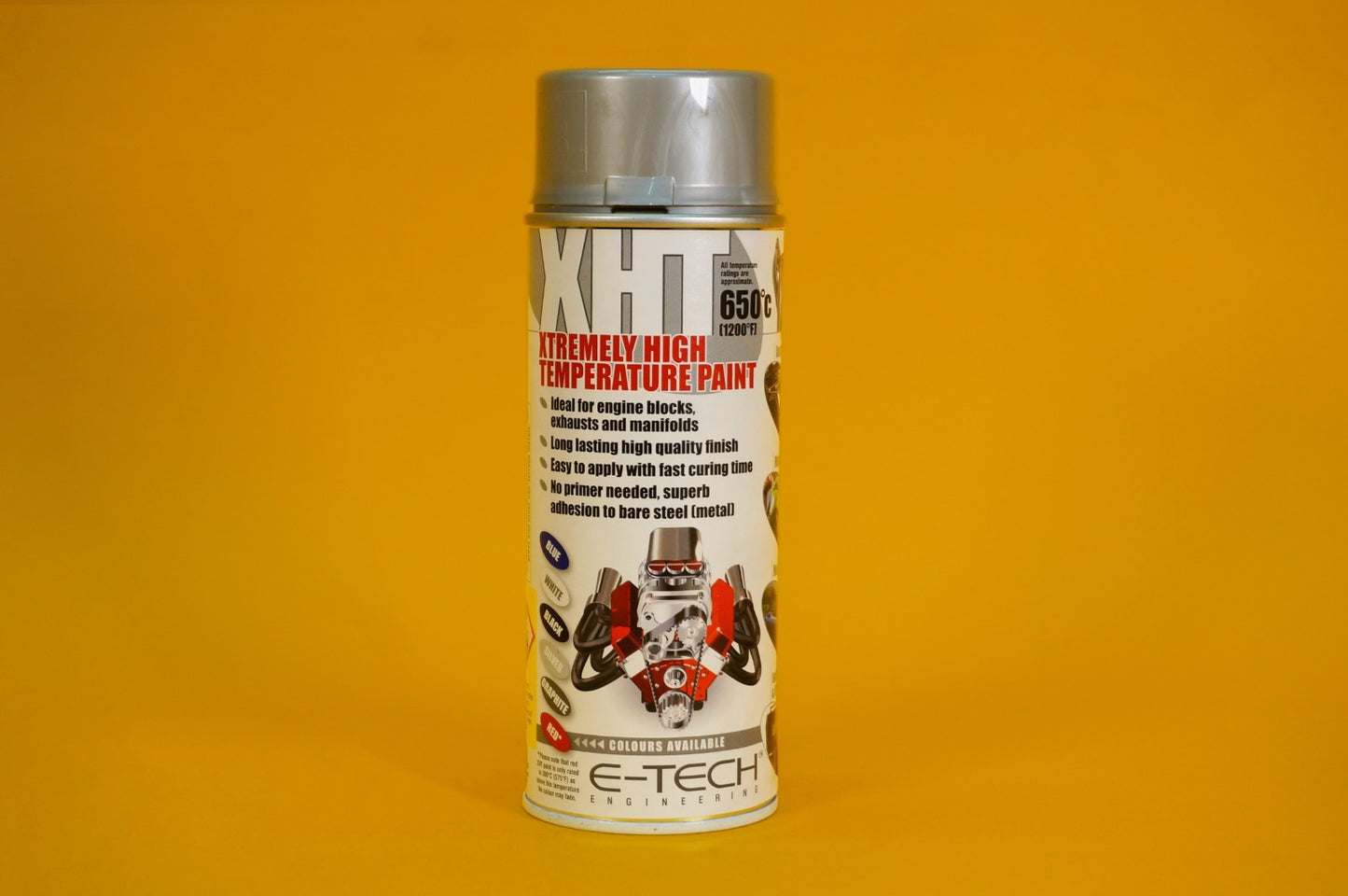 Extremely High Temperature Paint SILVER 400ml E-TECH XHT for Car Engine Exhaust
