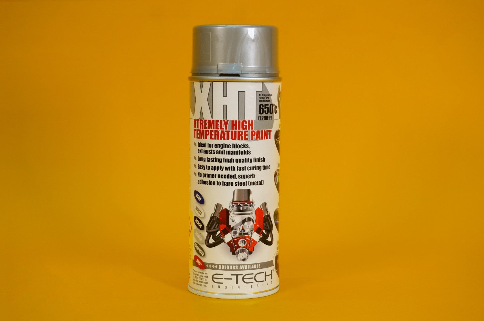 Extremely High Temperature Paint SILVER 400ml E-TECH XHT for Car Engine Exhaust