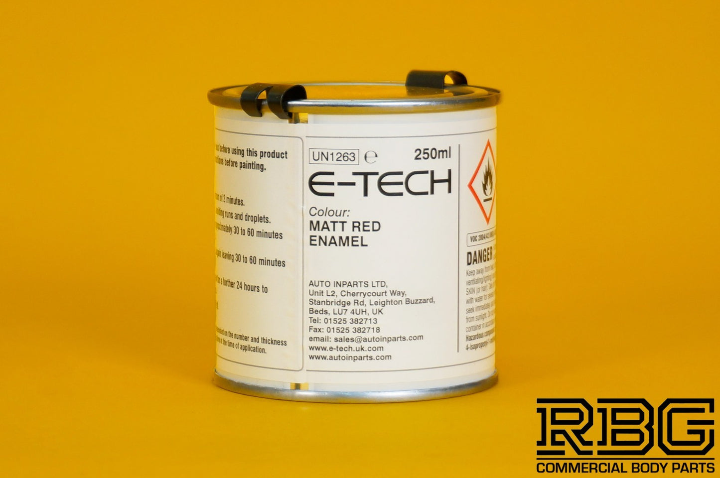 Engine Enamel Paint MATT RED E-TECH 250ml Heat Resistant for Car Motorbike