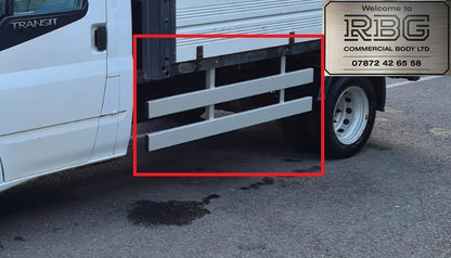 Ford Transit single cab crash rails. Side guards without corner pillars.