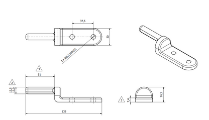 Gudgeon Pin & Spade Hinge SET Bolt-on Trailer Truck Dropside Pickup Tailgate