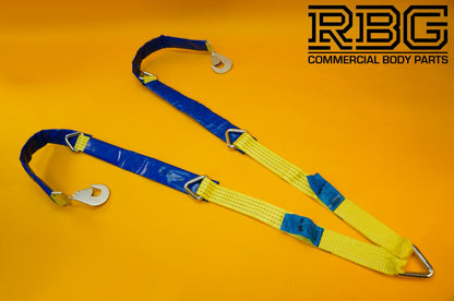 Winching Assistance Strap + 4x Over Wheel Ratchet Strap 5t + Axle Recovery Strap