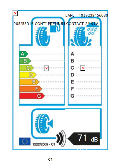 Continental Tyre 205/55R16 91V ContiPremiumContact 2 High Performance 205 55 16