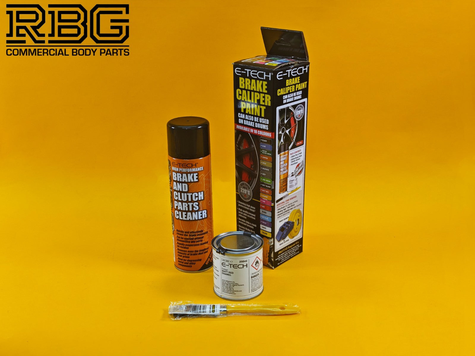 Brake Caliper Paint Kit MATT RED Paint + Cleaner + Brush E-TECH For Car Vehicle