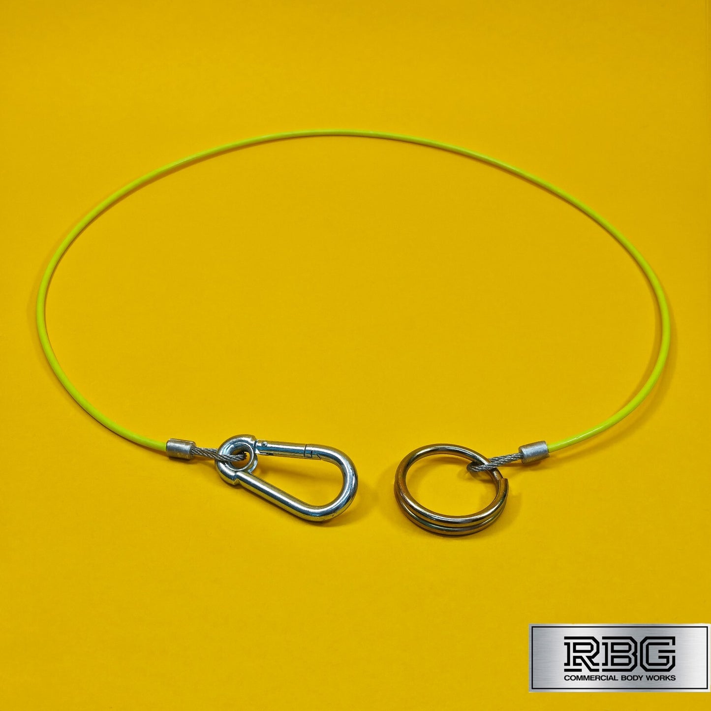 Breakaway Cable PVC Fluorescent Yellow 1mx3mm Trailer Caravan Safety Brake Cable