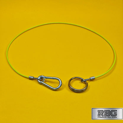 Breakaway Cable PVC Fluorescent Yellow 1mx3mm Trailer Caravan Safety Brake Cable