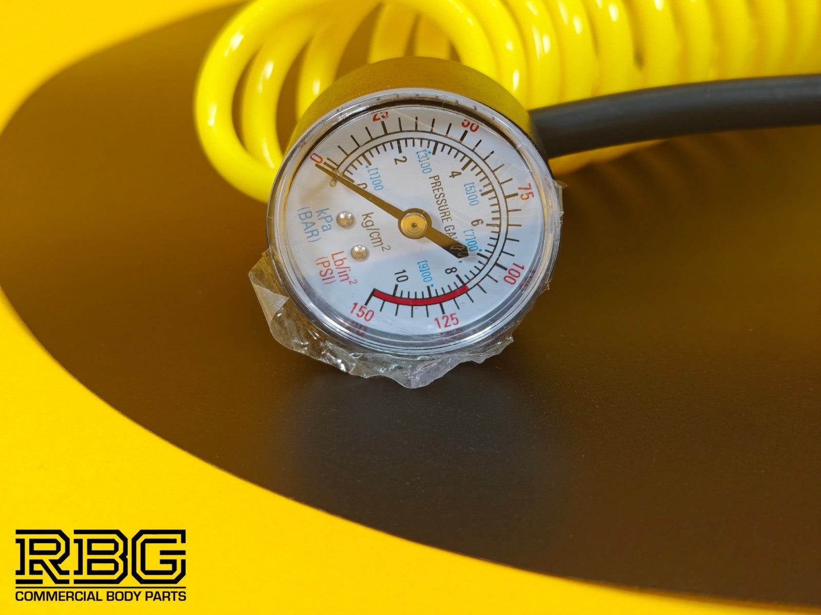 Air Compressor Pressure Gauge, Inflator Hose Connector & Recoil Hose Assembly