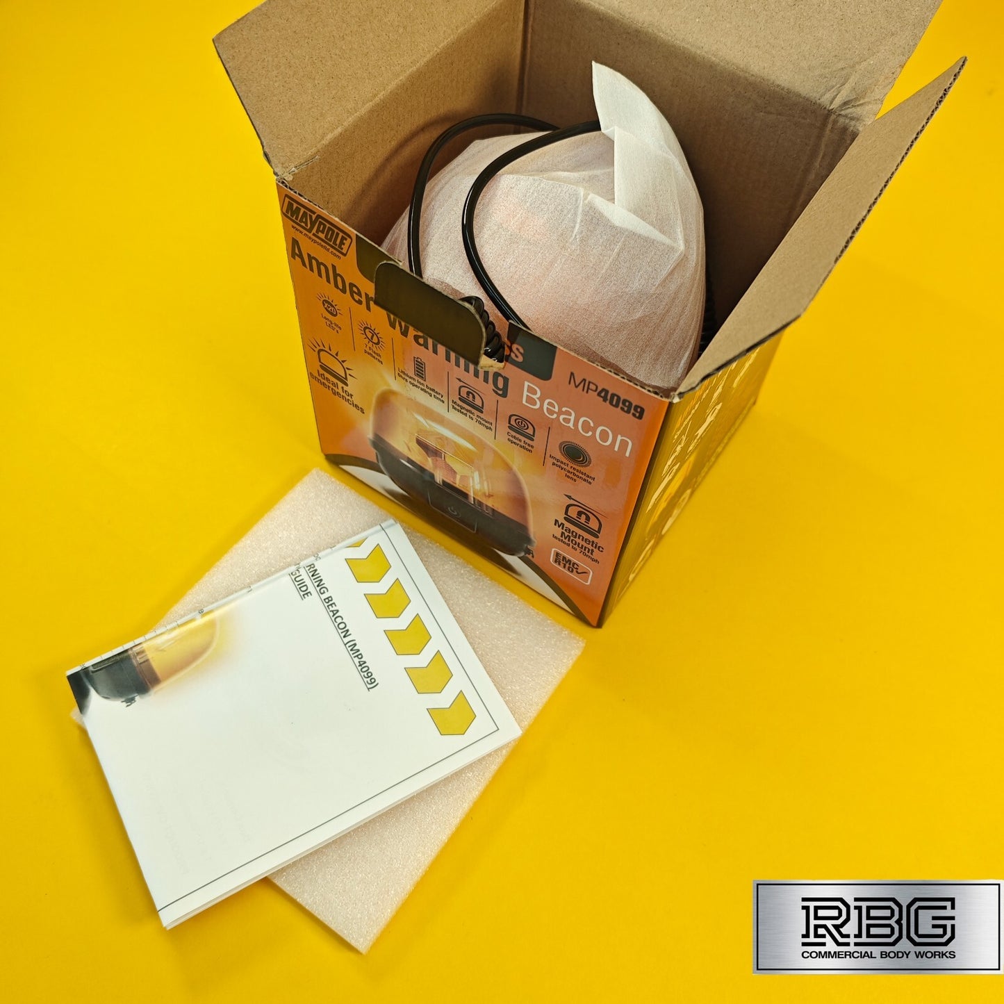Wireless Warning Beacon Light Amber Rechargeable 12/24V LED Flashing IP67 UK
