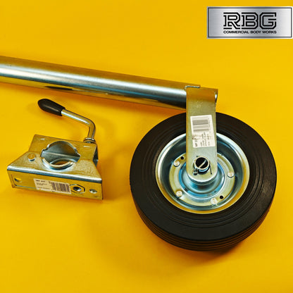 42mm Jockey Wheel + Clamp For Trailer / Caravan 100Kg Standard Duty 480-750mm UK