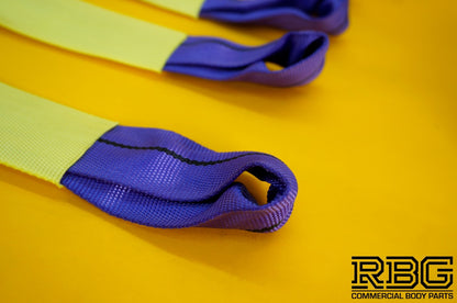Recovery Ratchet Strap SET 4Pcs Tie Down 5ton High-Visibility Blue Safety Straps