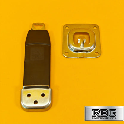 Truck Door Retainer Kit Rubber Flexible Strap SS Catch Plate & Bracket Trailer