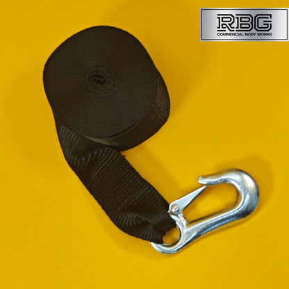 Winch Strap with Hook 7m Long x 50mm Width 1500kg Breaking Strain for Trailers