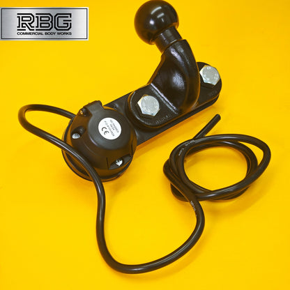 Tow Ball + Socket Assembly 12N 7 Pin 50mm Tow Hitch Black Heavy Duty Caravan UK