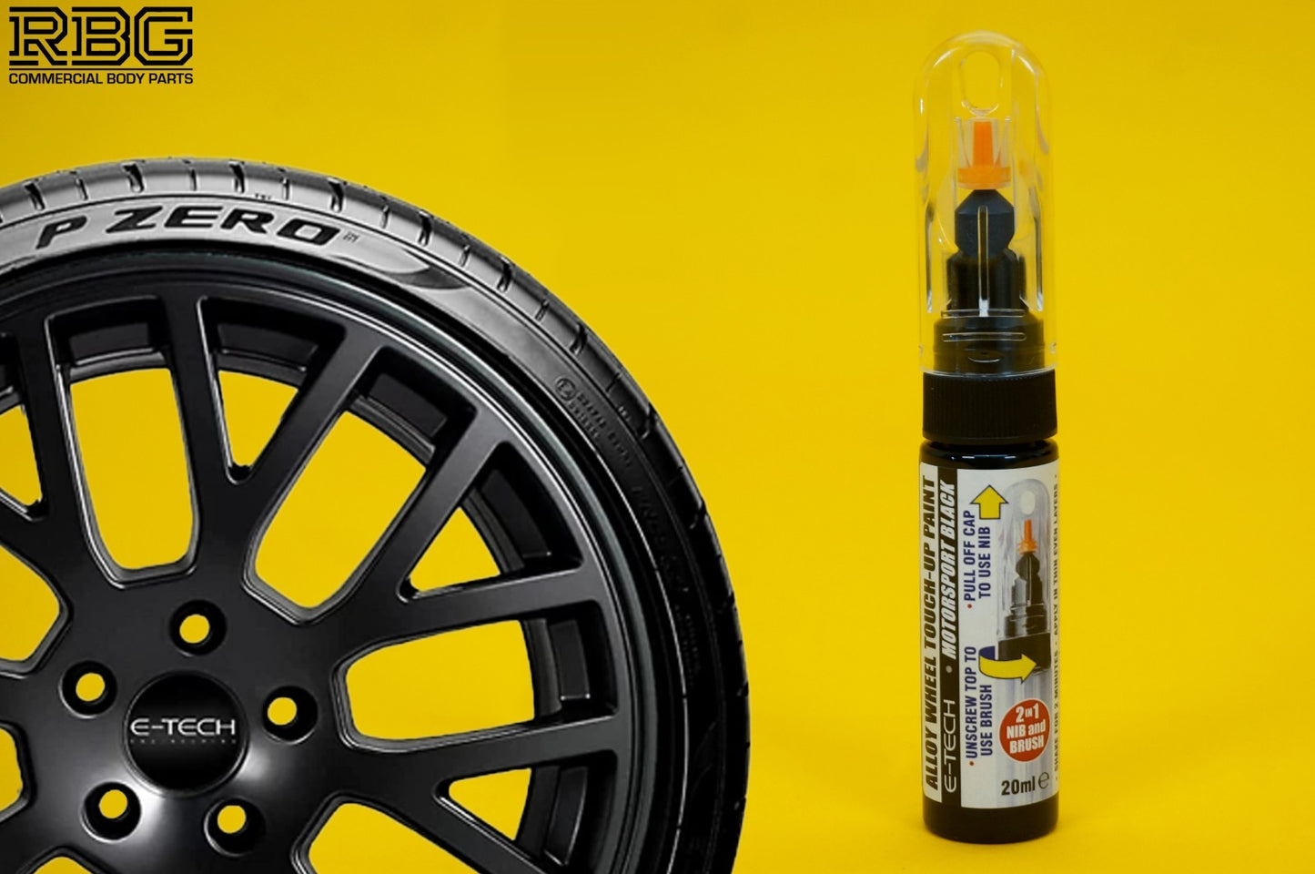 Alloy Wheel Paint Touch-Up PEN & STICK BLACK Chip Kurb Damaged Repair Pen Car