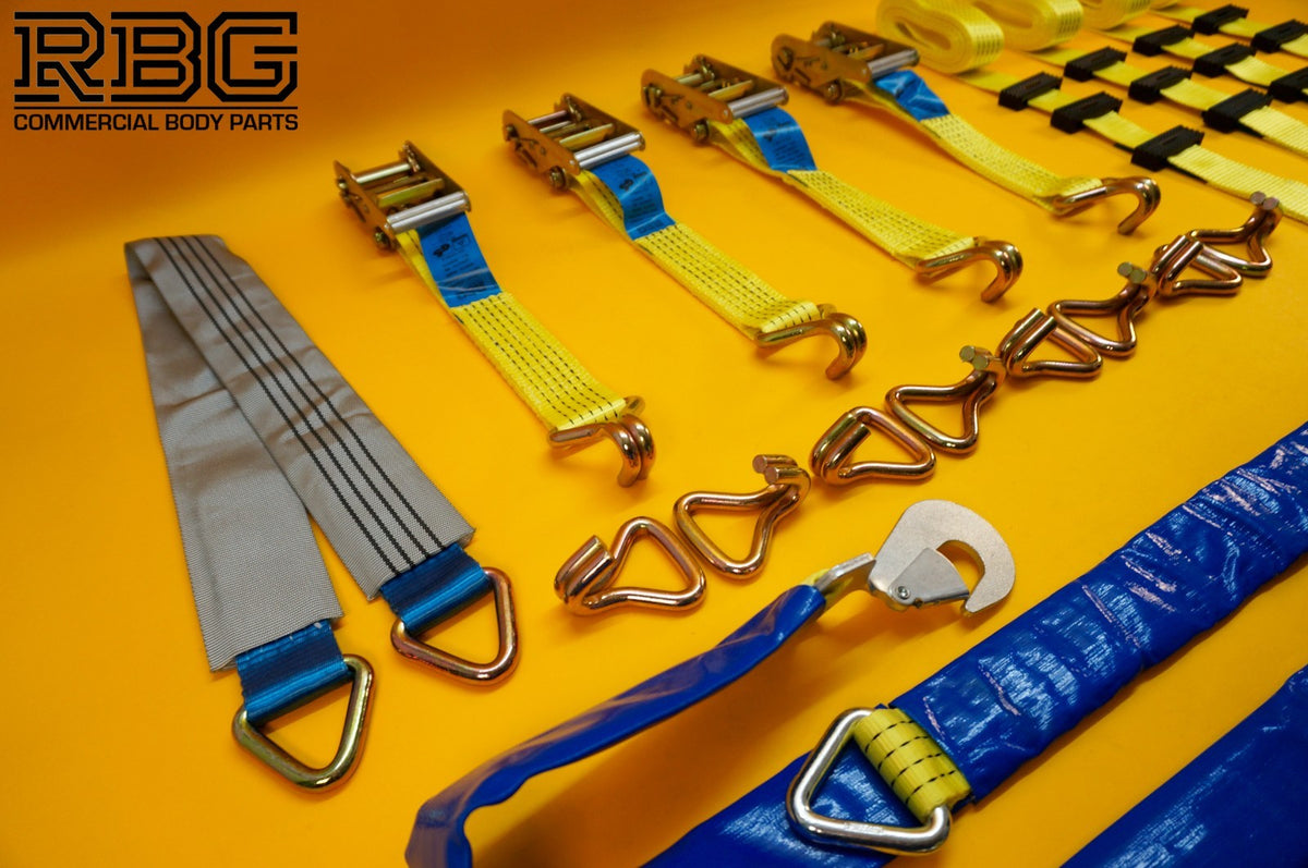 Winching Assistance Strap + 4x Over Wheel Ratchet Strap 5t + Axle Recovery Strap