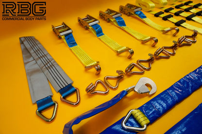 Winching Assistance Strap + 4x Over Wheel Ratchet Strap 5t + Axle Recovery Strap