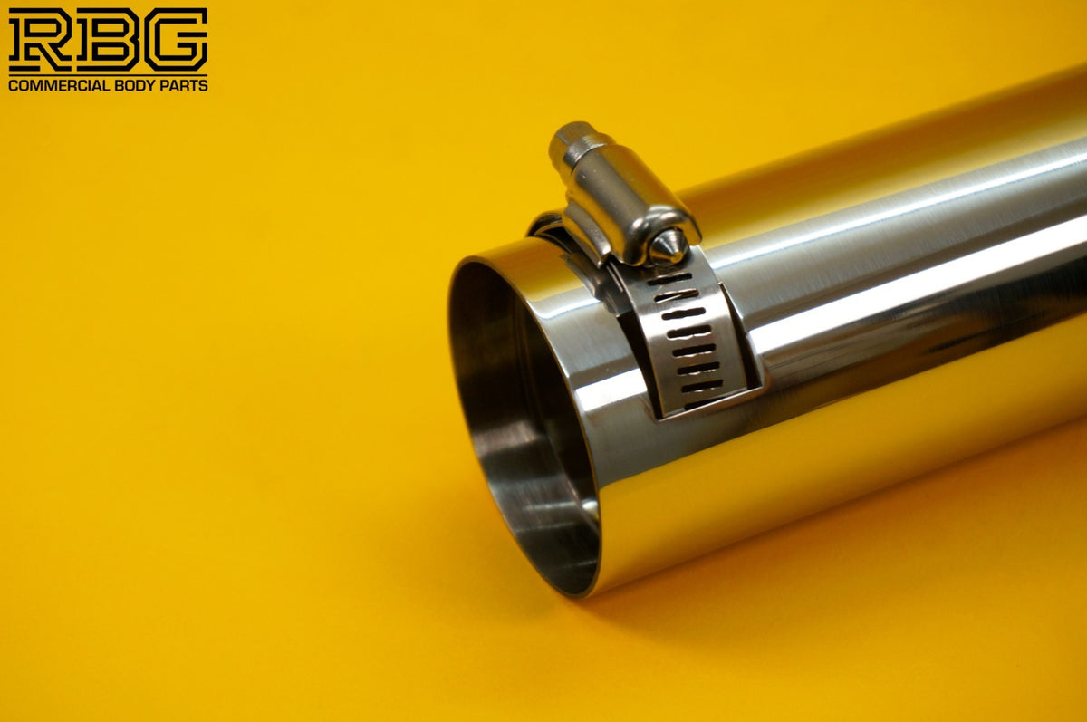 Rolled End Exhaust Tip Stainless Steel Round Tailpipe 36mm-46mm Fitting Range