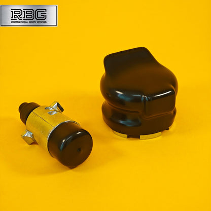 Aluminium Socket & Plug + PVC Socket & Plug Covers SET 7 Pin 12N Type Trailer