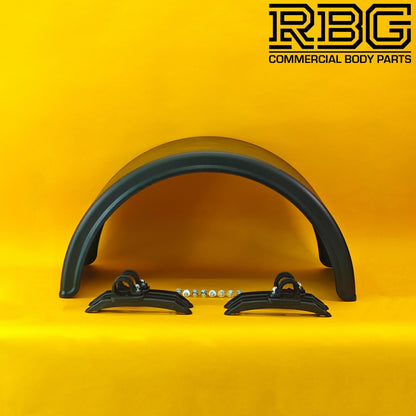Twin Wheel Round Mudguard + Brackets with Plastic Clasps 860X450mm Domar Trucks