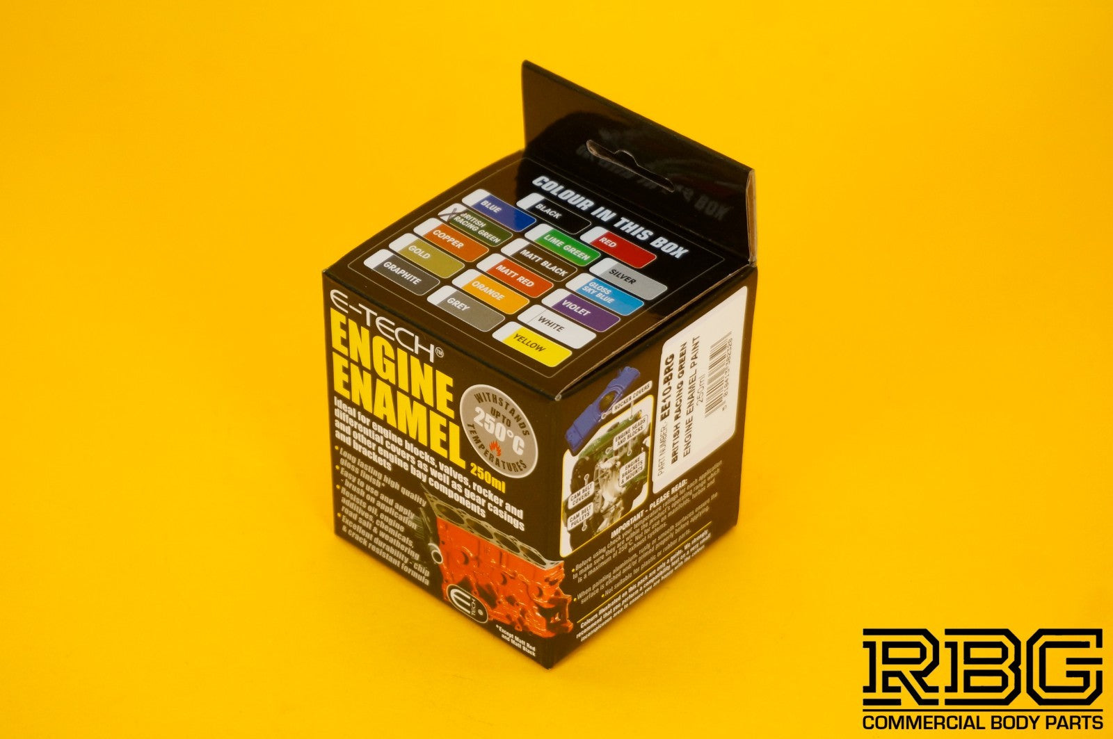 Engine Enamel Paint BRITISH RACING GREEN Gloss E-TECH 250ml Heat Resistant Car