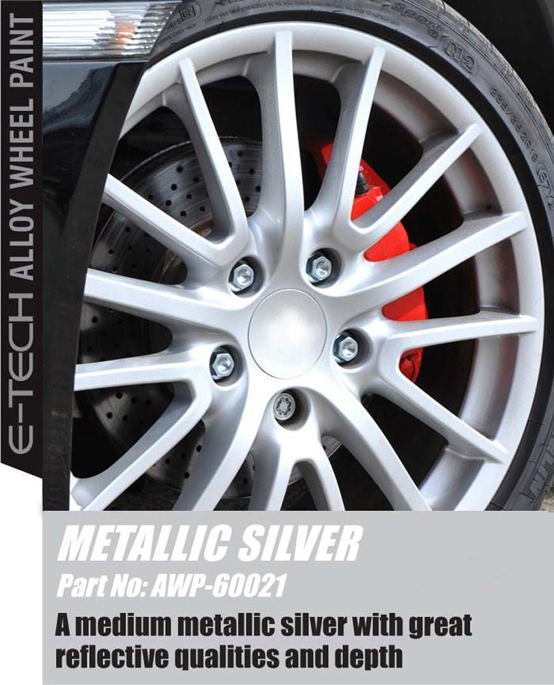 Alloy Wheel Paint METALLIC SILVER + Clear Lacquer Spray Car Refurbishment Kit