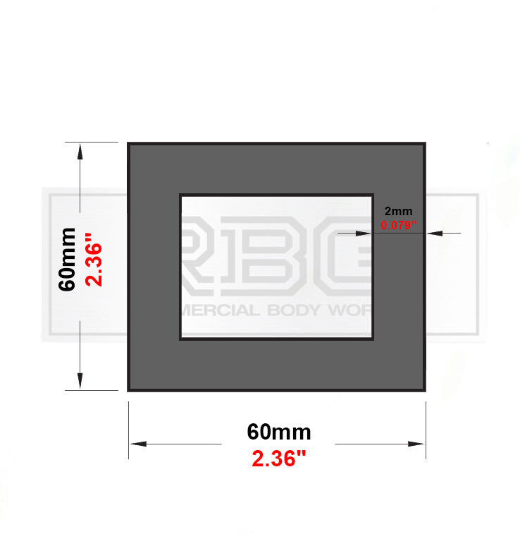 ALUMINIUM SQUARE BOX SECTION Various Sizes In Metric & Inch Free UK Delivery