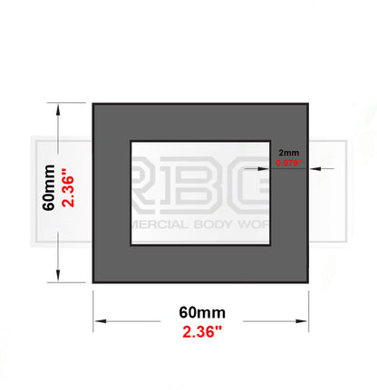 ALUMINIUM SQUARE BOX SECTION Various Sizes In Metric & Inch Free UK Delivery
