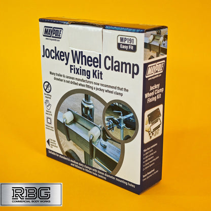 34mm Jockey Wheel + Clamp + Fixing Kit For Trailer / Caravan 75Kg 560mm-810mm UK