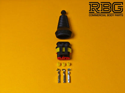 SuperSeal Connector Kit 3 Way Male With Protective Boot AMP Wiring Waterproof