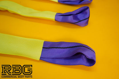 Ratchet Strap Tie Down 5Ton 4x + Axle Recovery Strap 1m x 50mm Lashing Cargo 4m