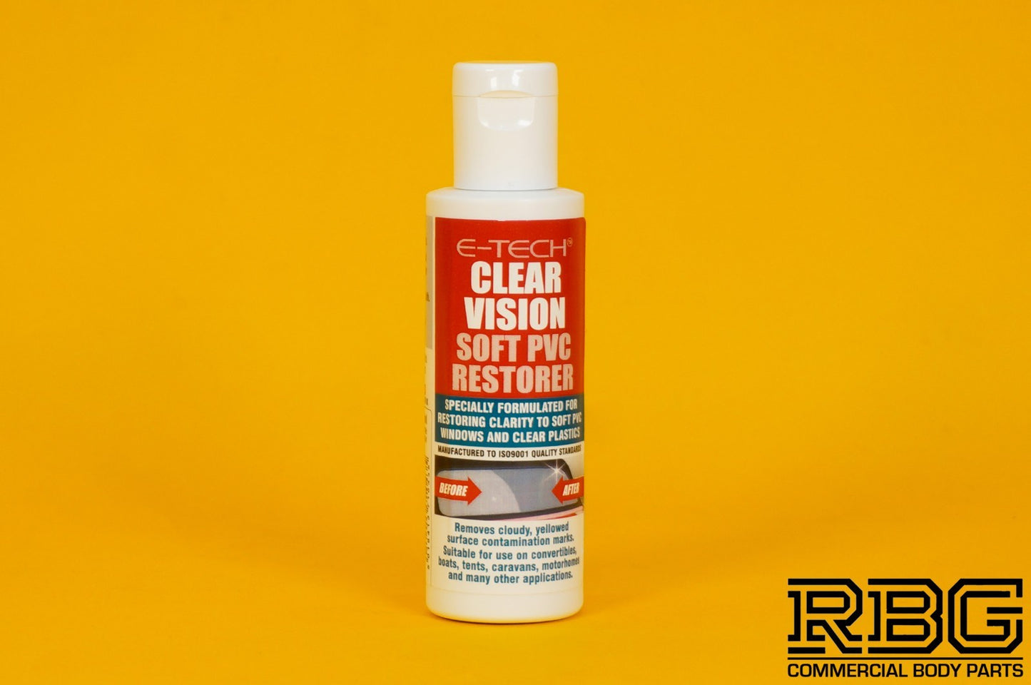 Clear Vision Soft PVC Restorer E-TECH Plastic Windows & Surface Cleaner Polish