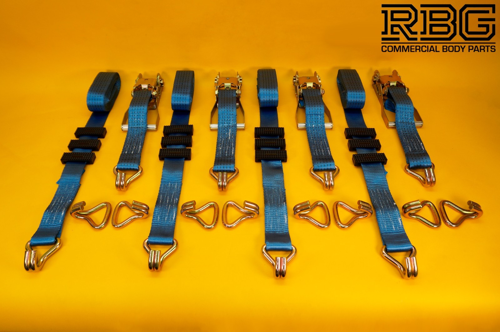 Tie Down Ratchet Strap Recovery 5Ton Over Wheel High-Visibility Blue SET 4Pcs