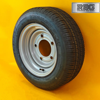 Wheel & Tyre 185/60R12C 12″ for Trailers 6.5″ PCD 5 Stud Silver Diameter 12″ UK