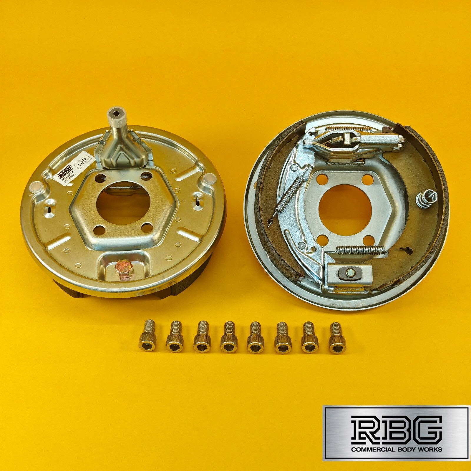 200x50mm Back Plates for Brake Drums Bolt On PAIR Knott Ifor Williams Trailers