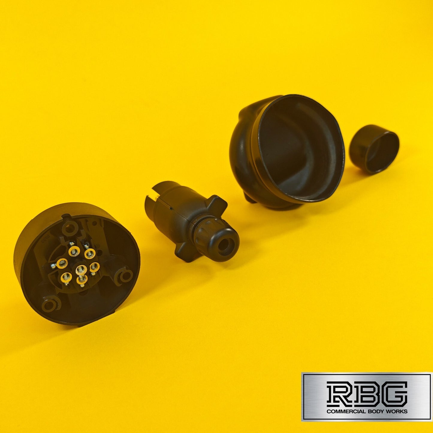 7 Pin Socket & Plug + PVC Socket & Plug Covers SET 12N Type For Trailer Towing
