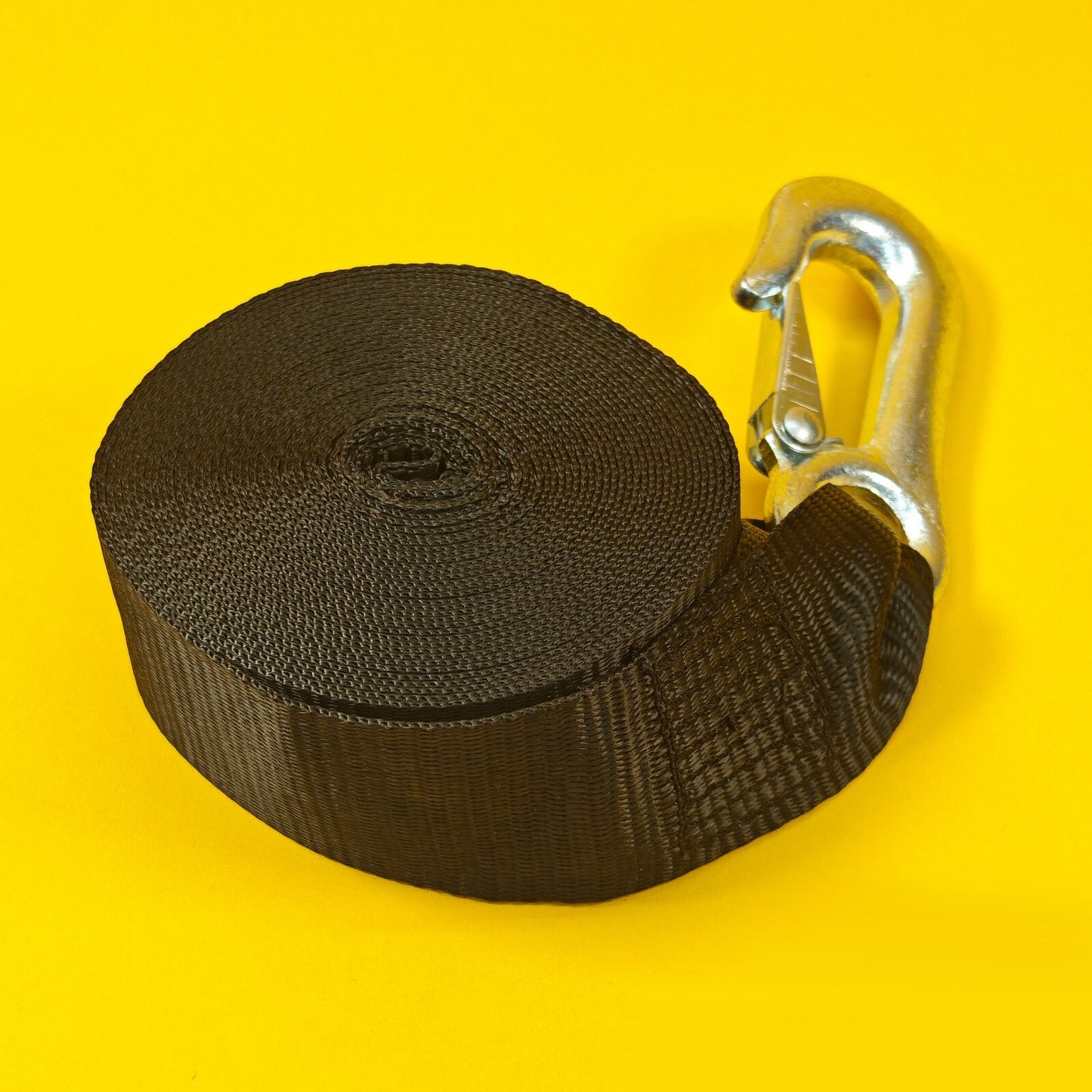 Winch Strap with Hook 7m Long x 50mm Width 1500kg Breaking Strain for Trailers