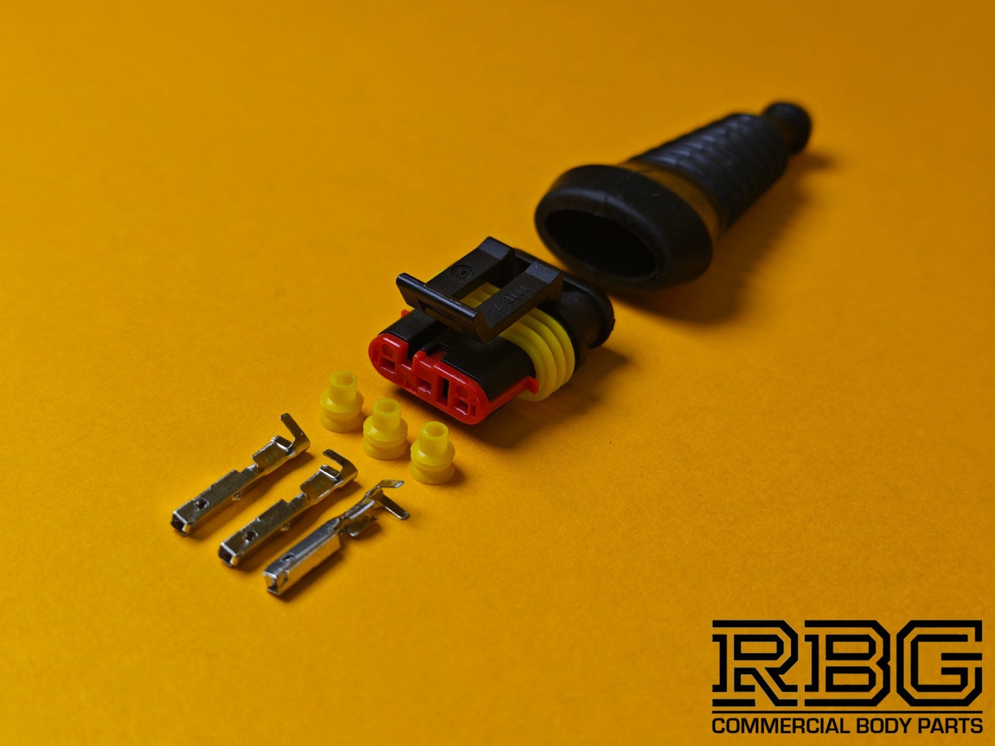 SuperSeal Connector Kit 3 Way Male With Protective Boot AMP Wiring Waterproof