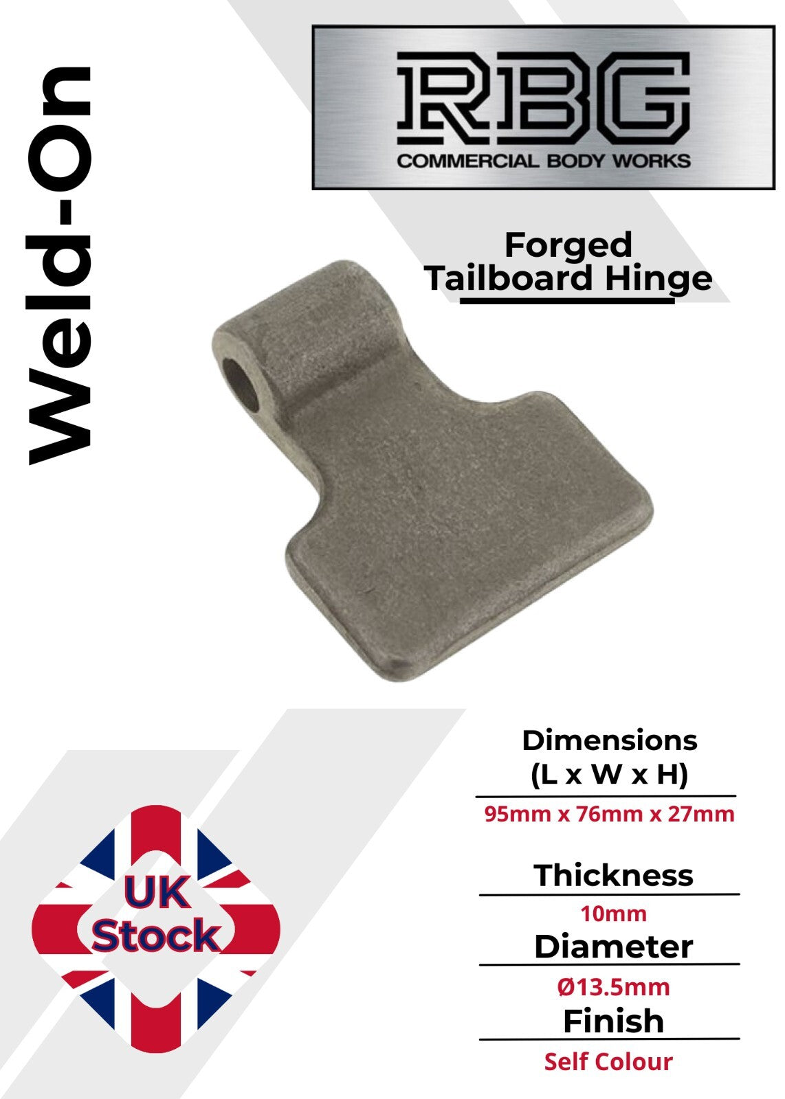 Flat Hinge Weld on Spade Forged Trailer Drop Truck Pickup Gudgeon Tailgate