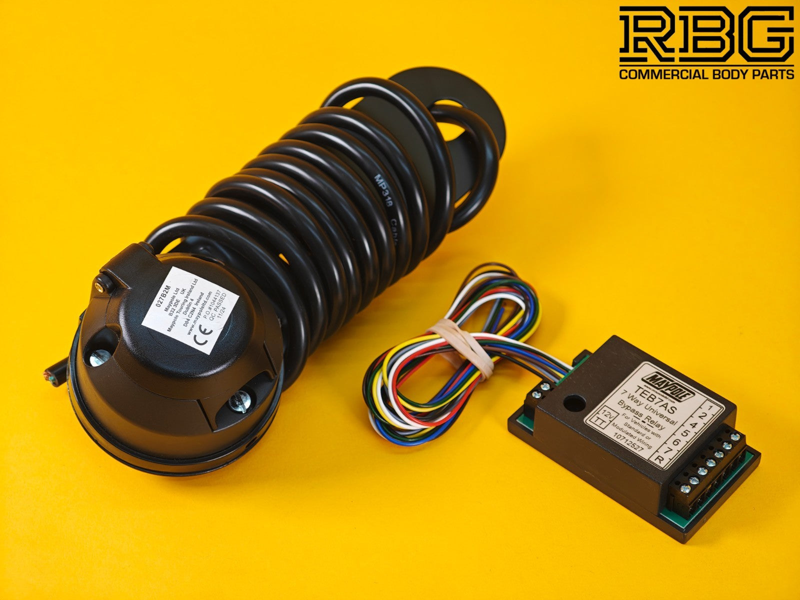 7 Way Bypass Relay + 7 Pin Socket Assembly 12N 2m Wire Towing Trailer Caravan
