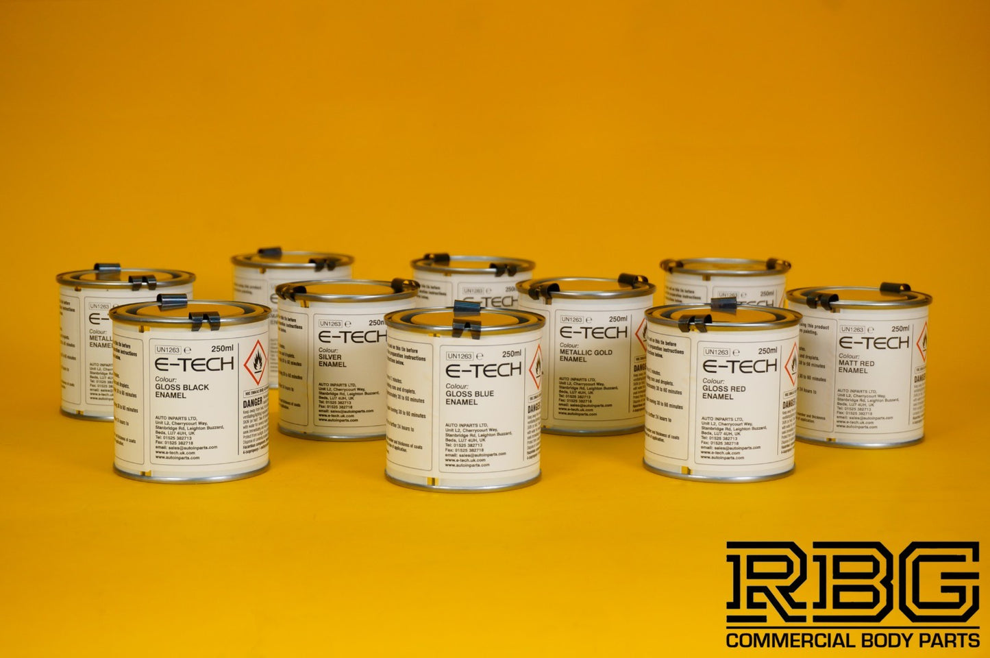 Engine Enamel Paint VARIOUS COLOURS E-TECH 250ml Heat Resistant Car Motorbike UK
